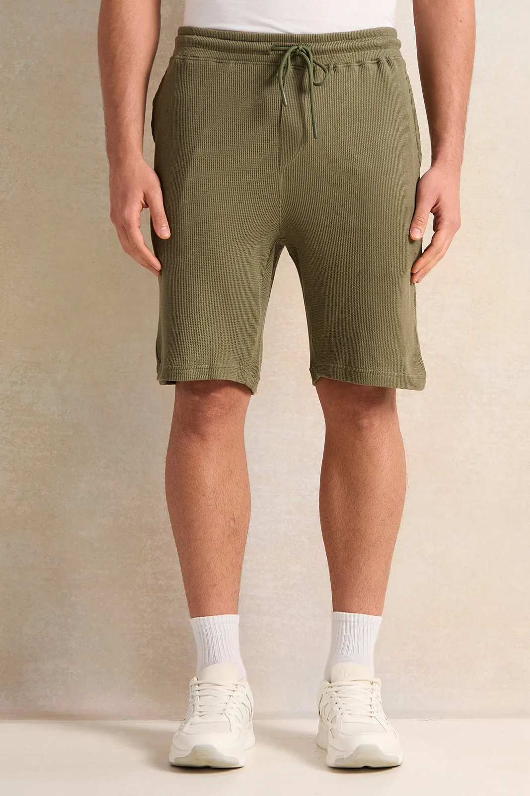 Men Olive Active Shorts