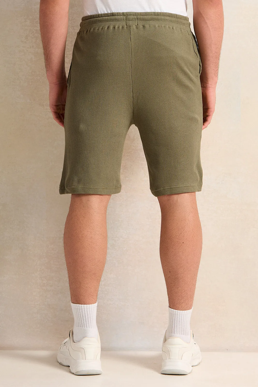 Men Olive Active Shorts