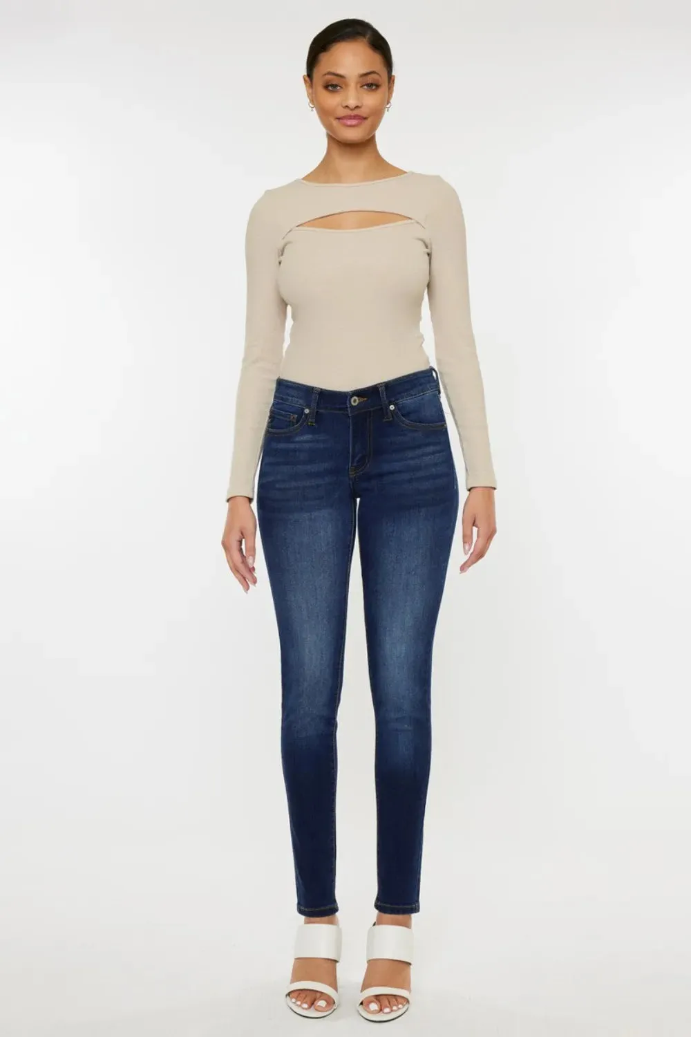 Mid Rise Gradient Skinny Jeans