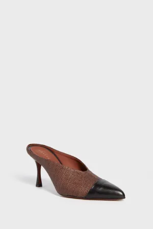 Ombra Raffia & Black Calf Leather La Spensierata Heels