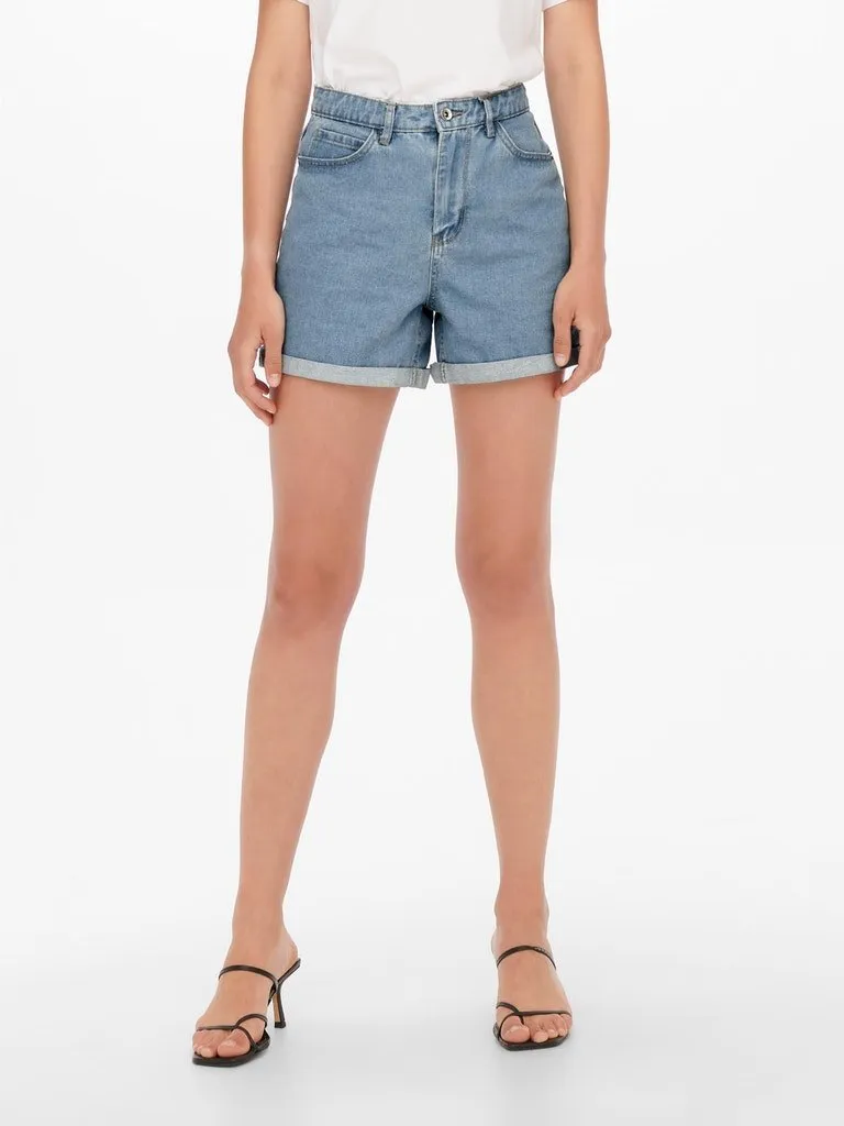 Only Vega - Højtaljede mom shorts