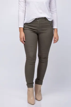 Ramy Brook Coated Helena Skinny Jean in Gunmetal Coated