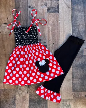 Red White Polka Dot Minnie Mouse Outfit