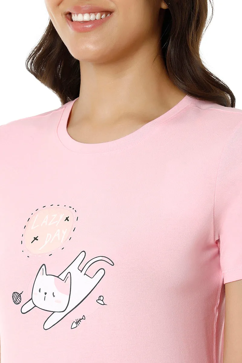 Scoop Neck Sleep Tee - Almond Blossom