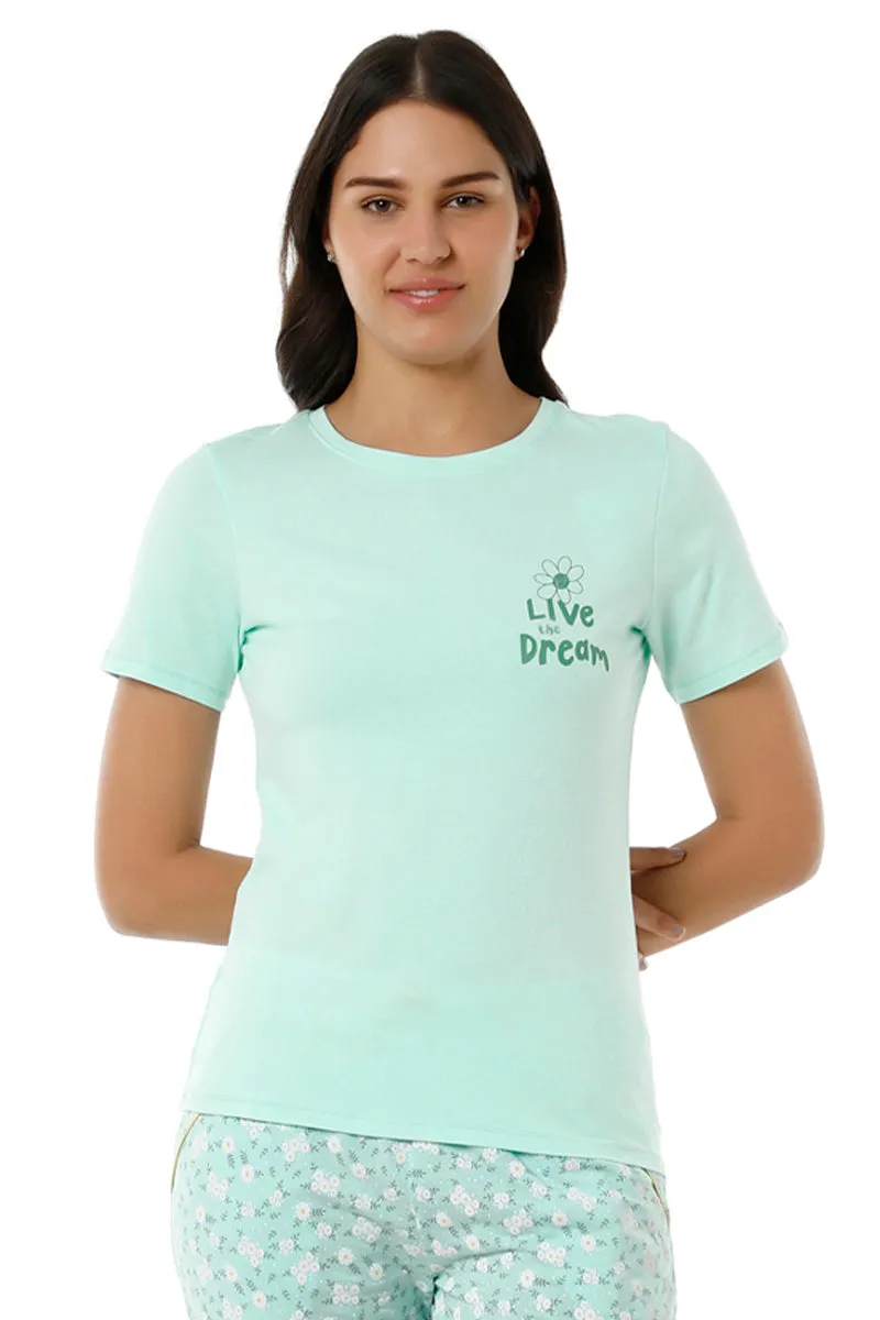 Scoop Neck Sleep Tee - Blue Light