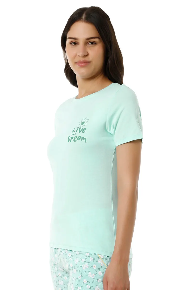 Scoop Neck Sleep Tee - Blue Light