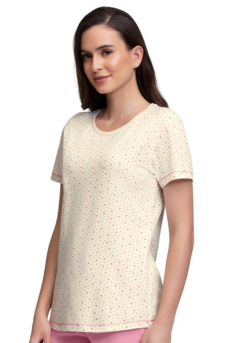 Scoop Neck Sleep Tee - Ditsy Heart Pr