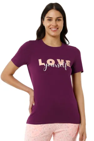 Scoop Neck Sleep Tee - Magenta Purple