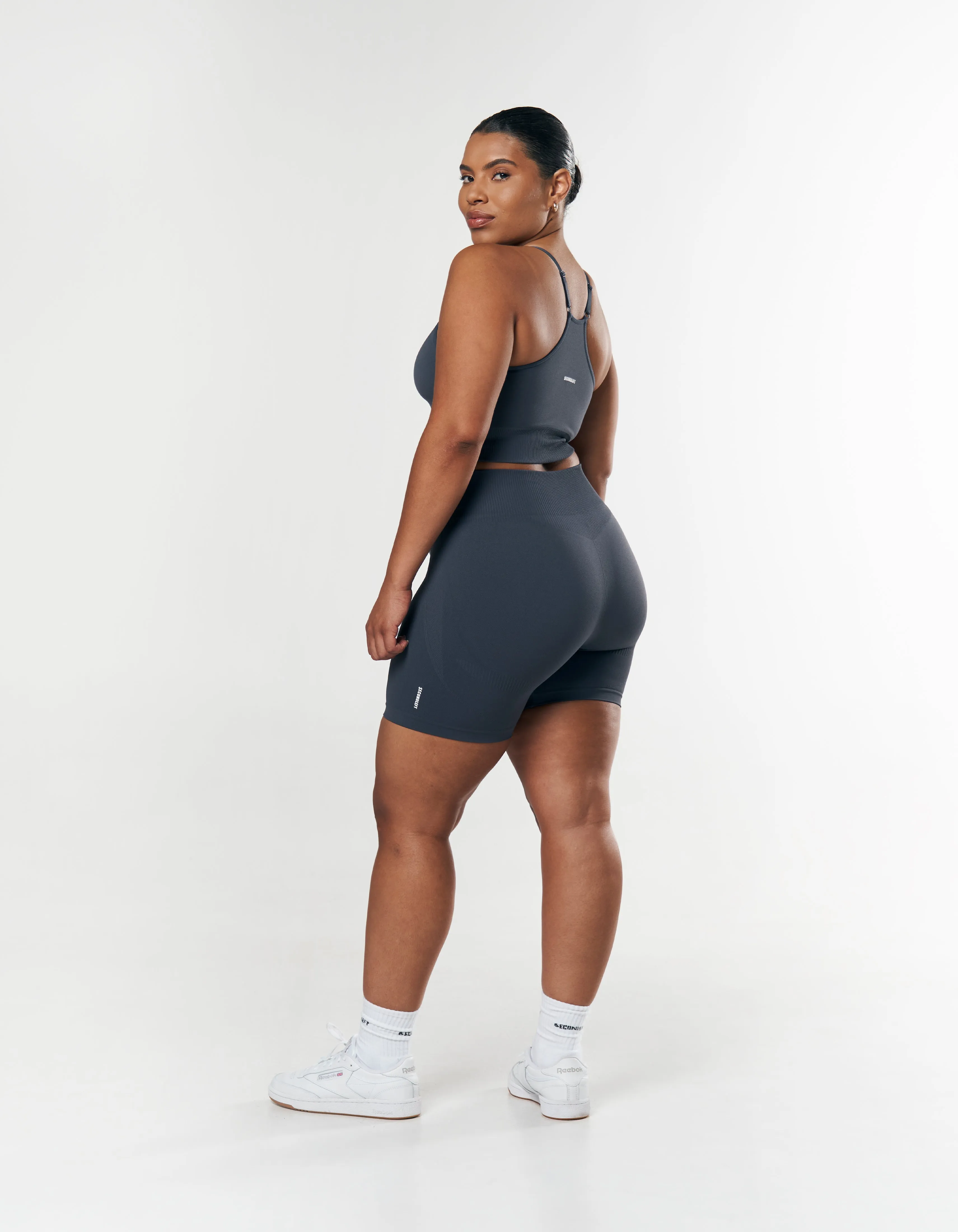 Seamless Midi Biker Shorts - Blueberry