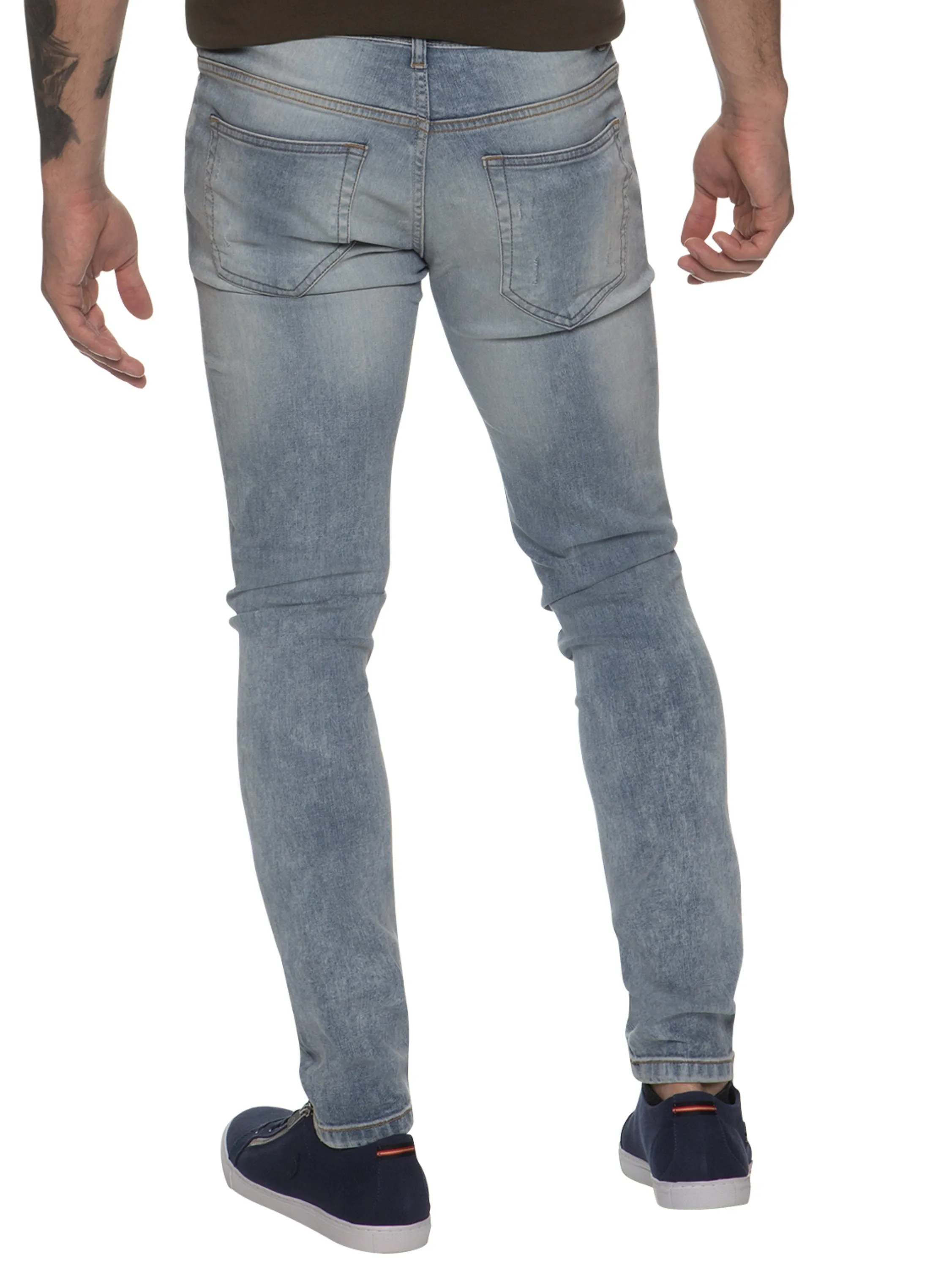 Super Skinny Stretch Rip & Repair Slim Jeans | Enzo Designer Menswear