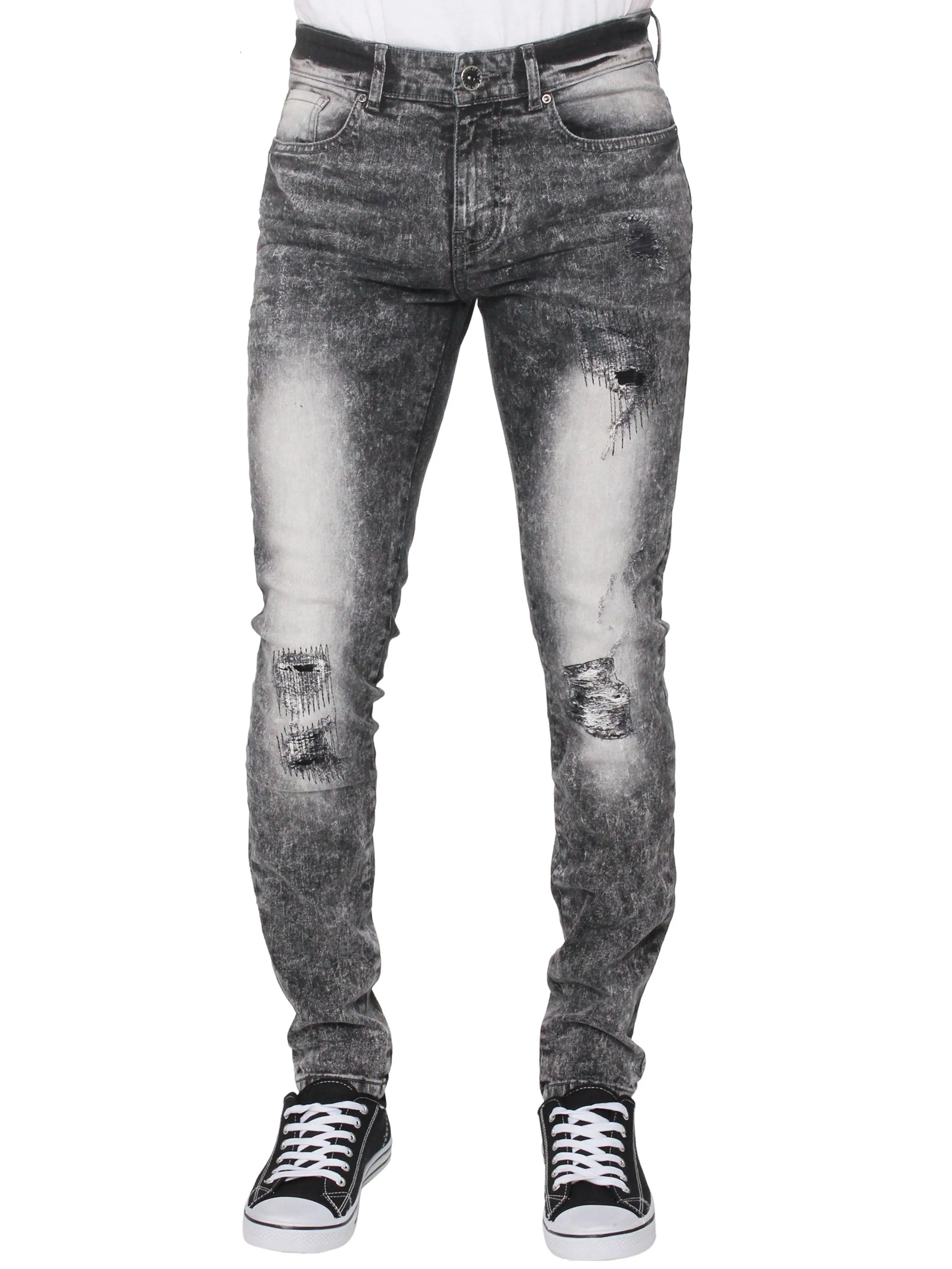 Super Skinny Stretch Rip & Repair Slim Jeans | Enzo Designer Menswear