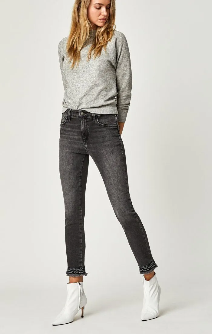 TESS SUPER SKINNY IN SMOKE EMBROIDERY