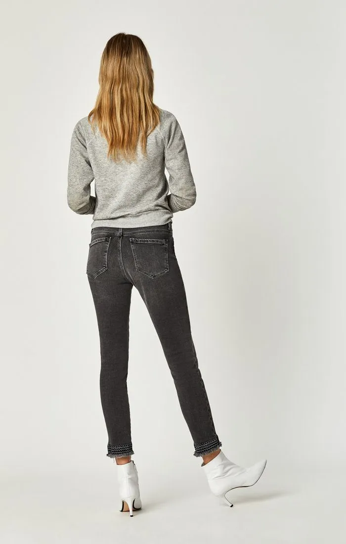 TESS SUPER SKINNY IN SMOKE EMBROIDERY