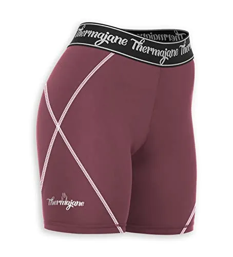 Thermajane Compression Shorts for Women Athletic Spandex Volleyball Shorts Women (X-Large, Wine)