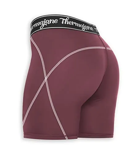 Thermajane Compression Shorts for Women Athletic Spandex Volleyball Shorts Women (X-Large, Wine)