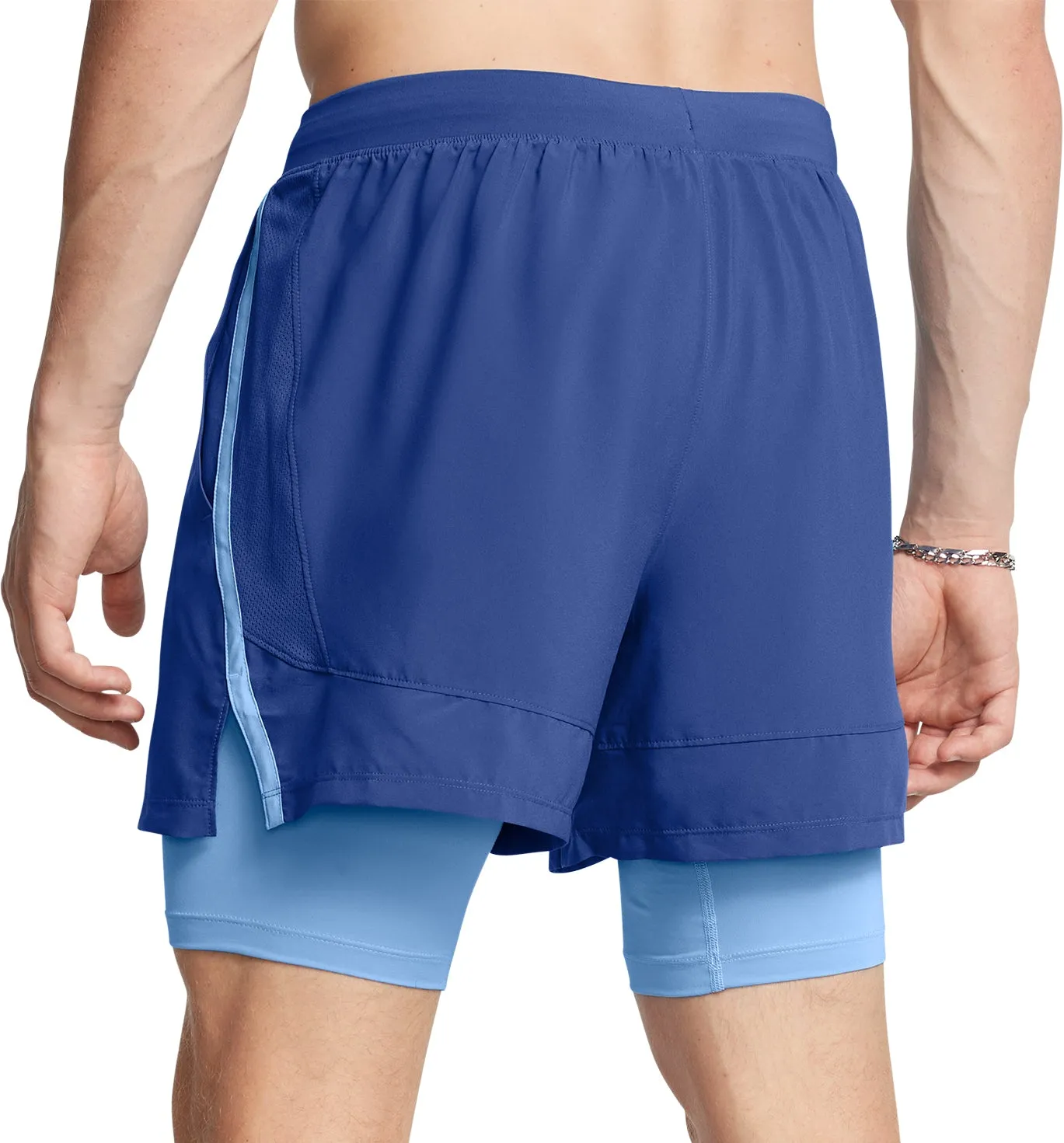 Under Armour Launch 2 In 1 Mens Running Shorts - Blue