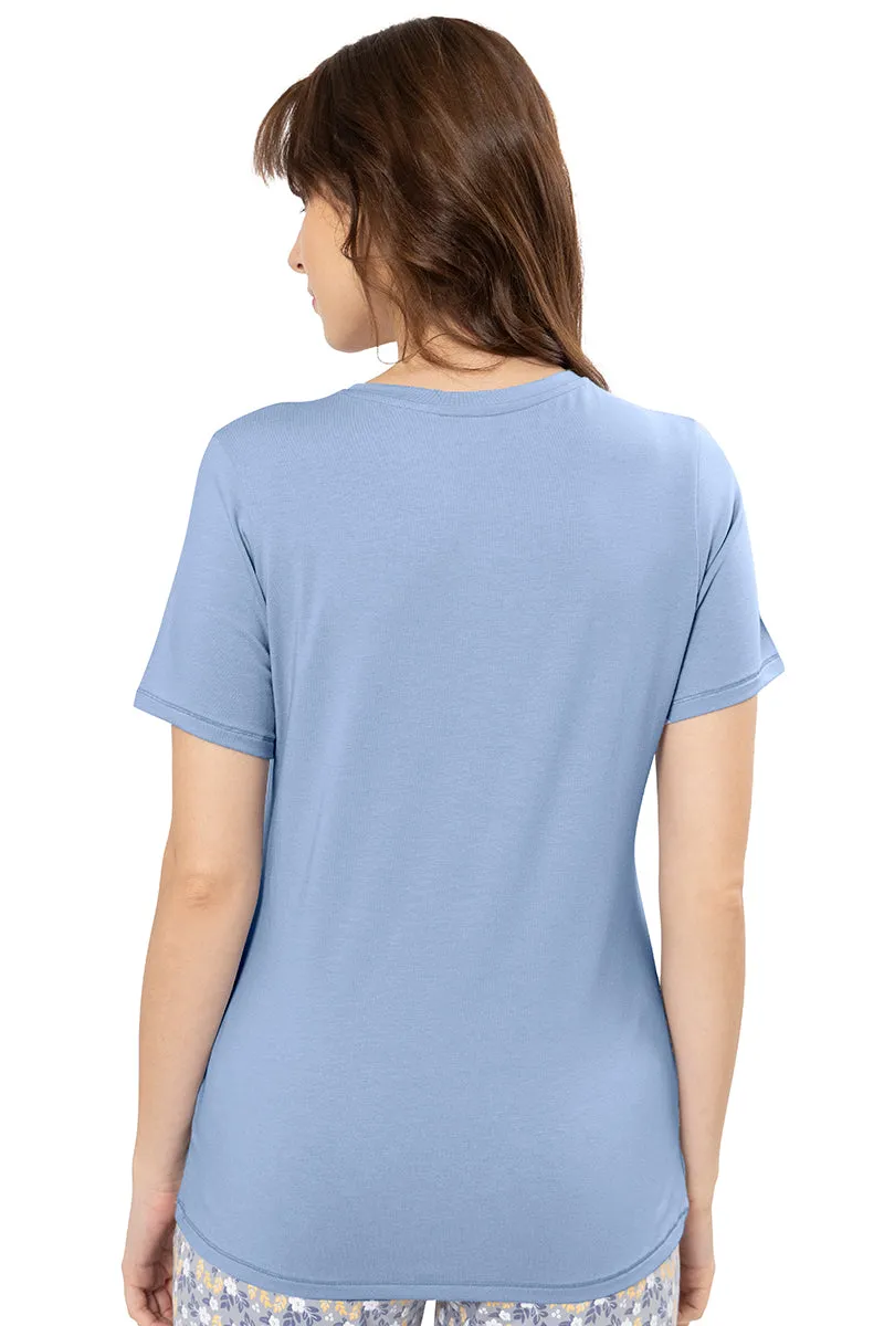 V-Neck Sleep Tee - Brunnera Blue