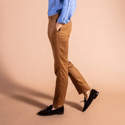 Voyager Tan Linen Pant