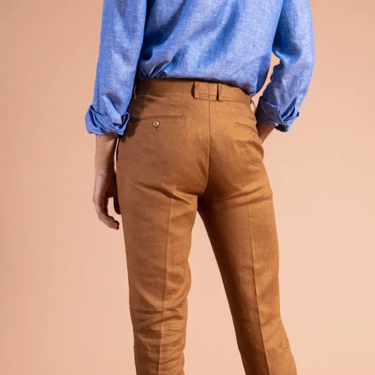 Voyager Tan Linen Pant