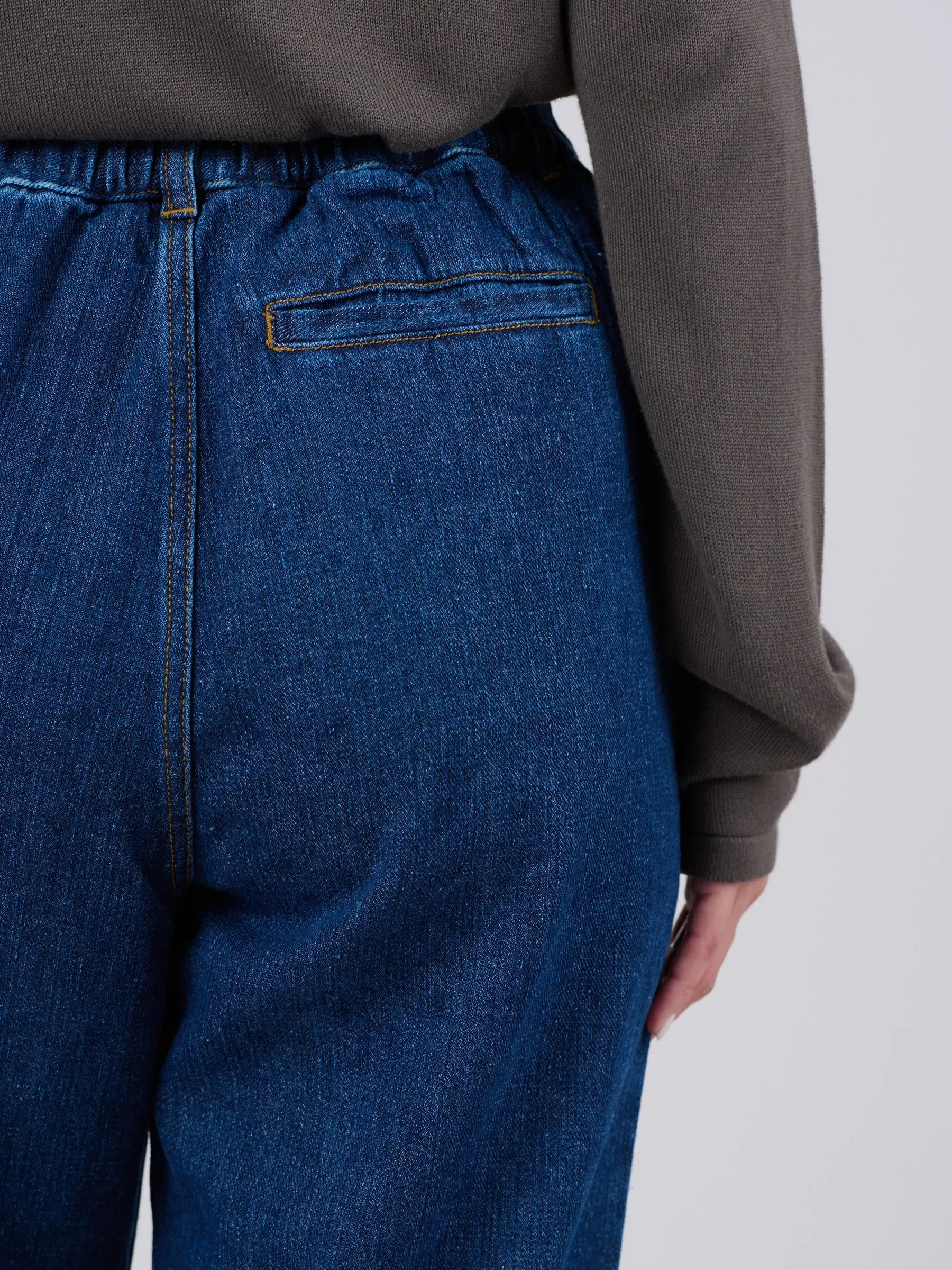 Waste Yarn Denim Side Pleat Jeans