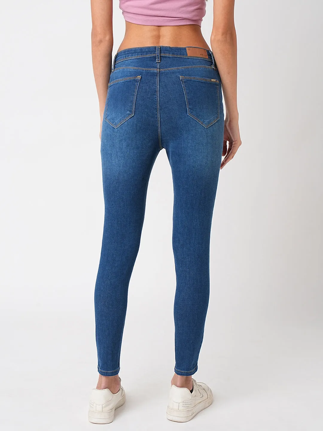 Women Blue High-Rise Skinny Jeans