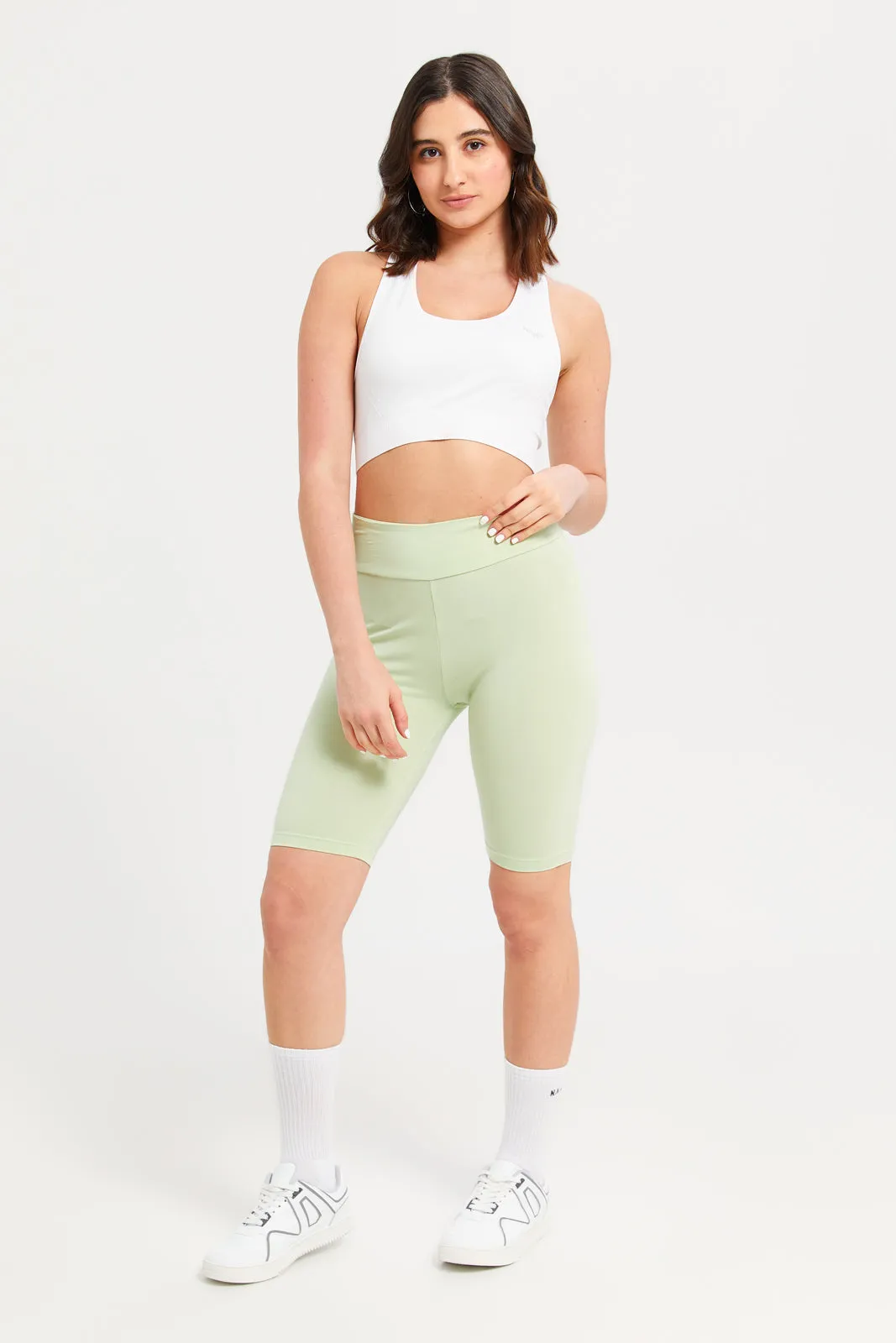 Women Mint Biker Shorts