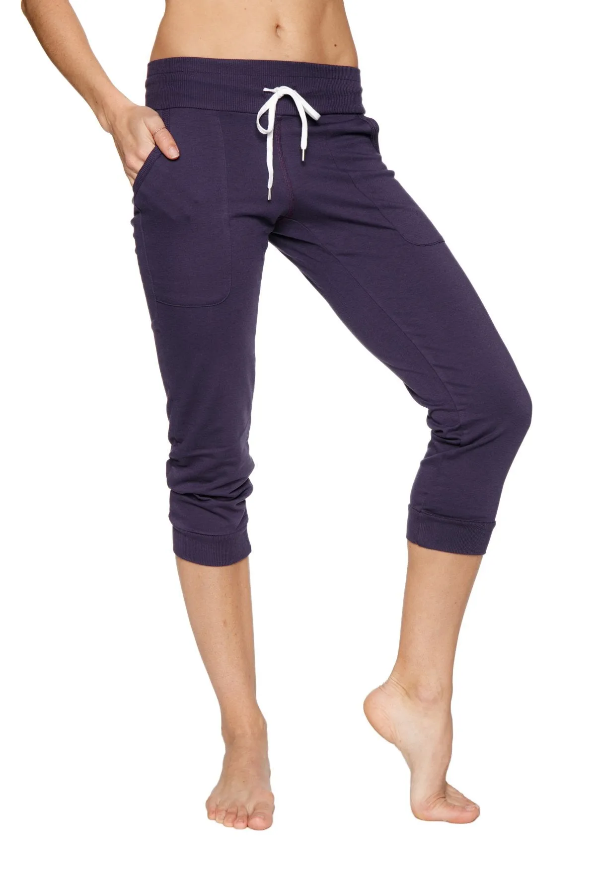 Women's Cuffed Jogger Yoga Pant (Eggplant)