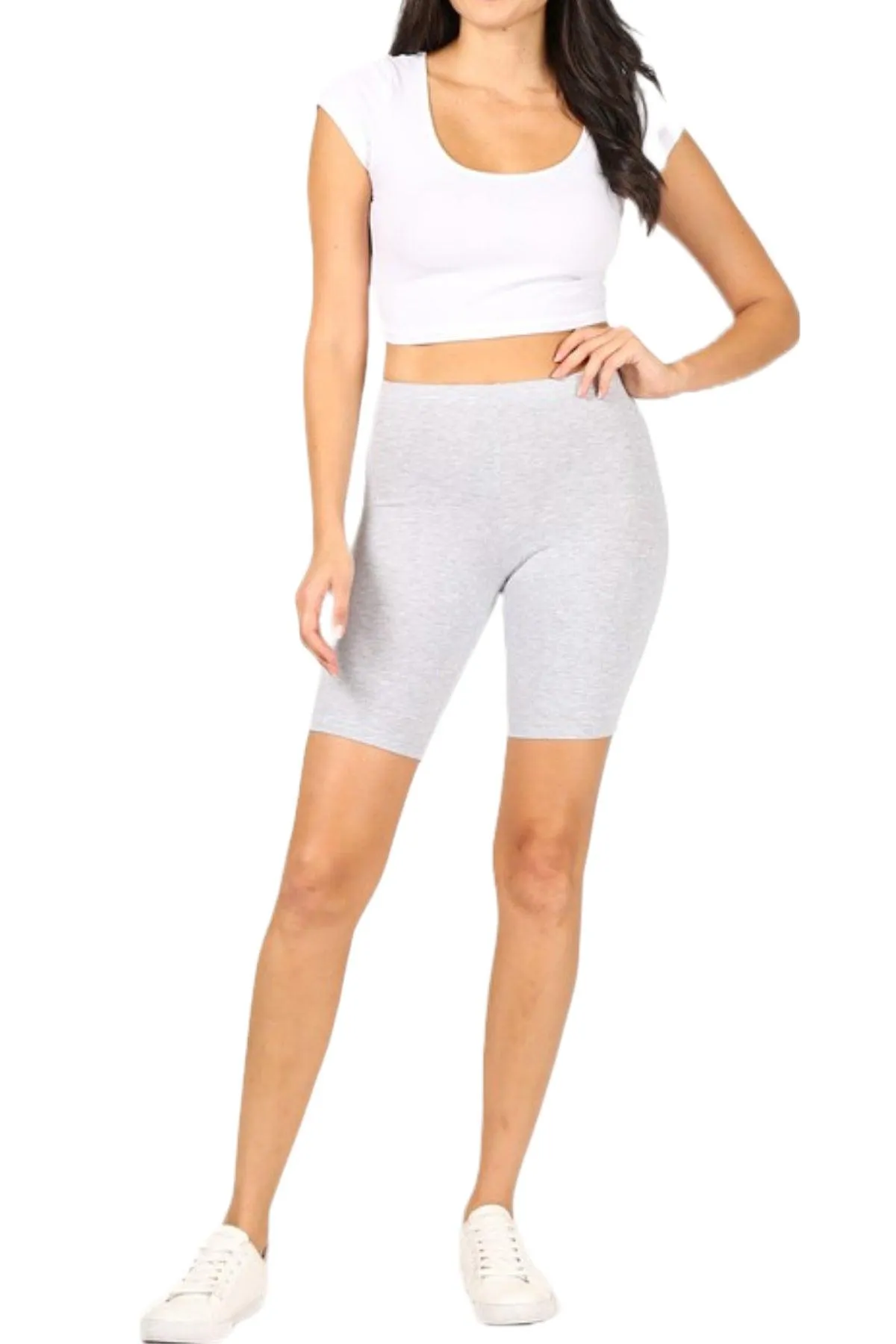 Women's Long High Waist Biker Shorts