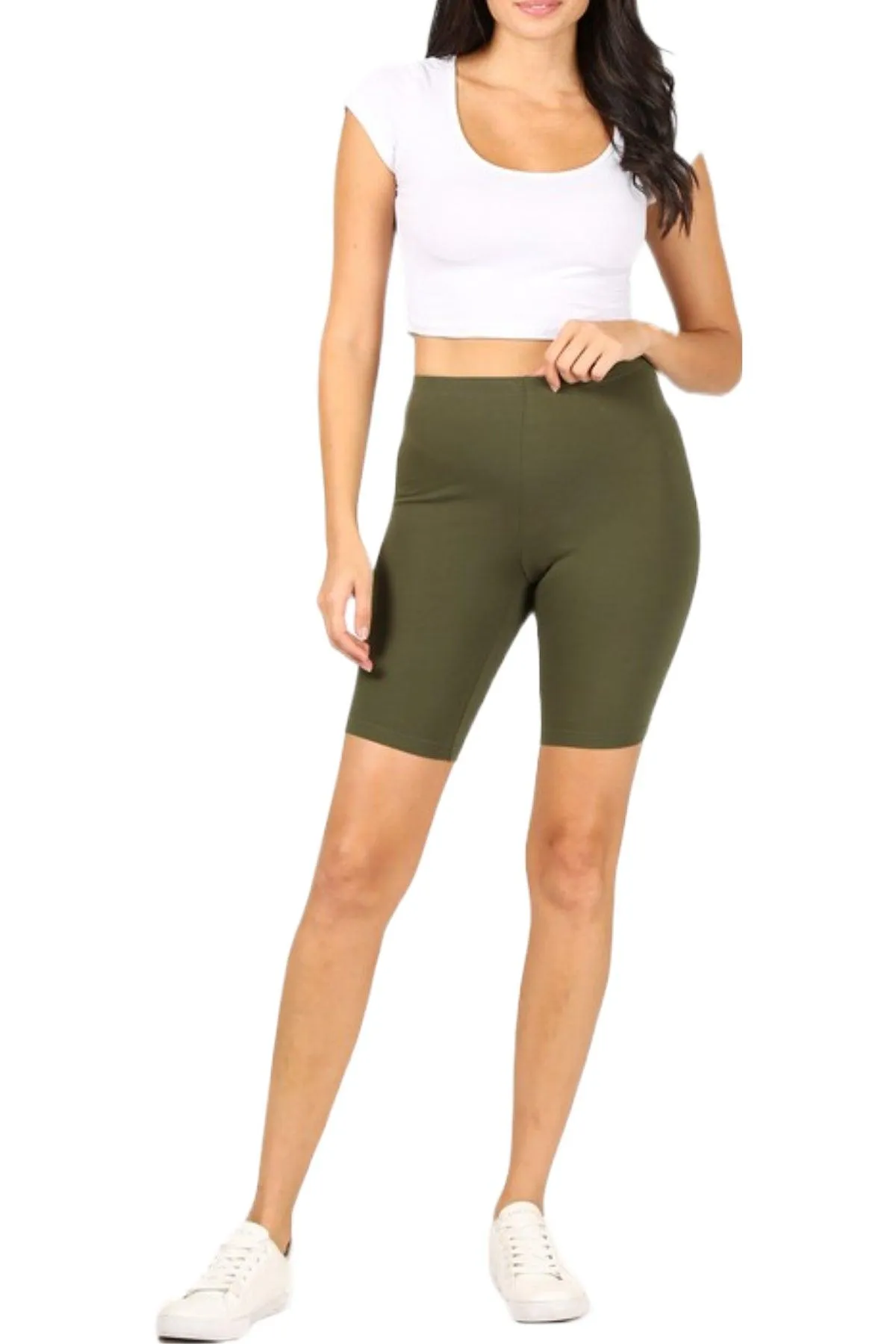 Women's Long High Waist Biker Shorts