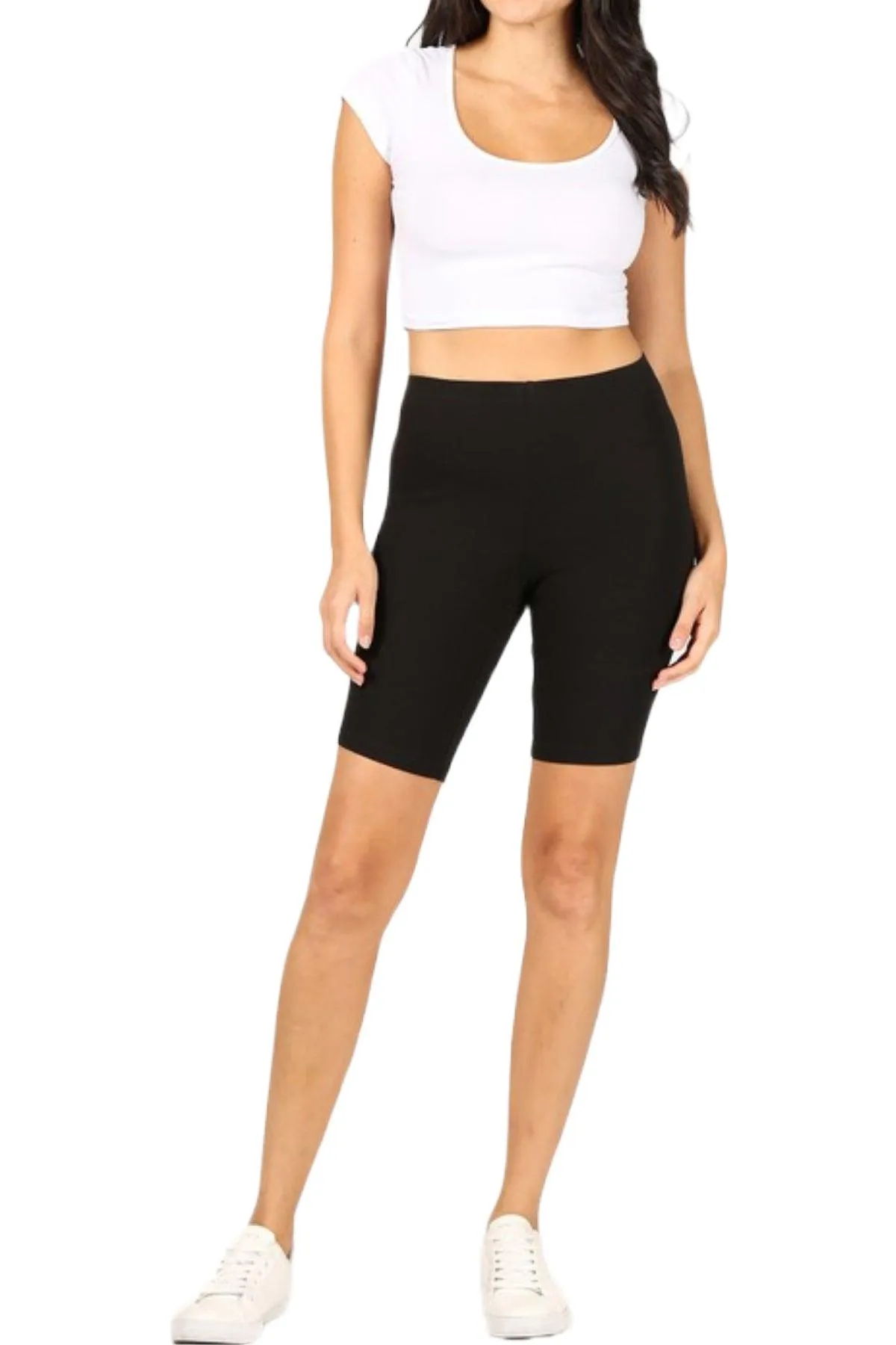 Women's Long High Waist Biker Shorts