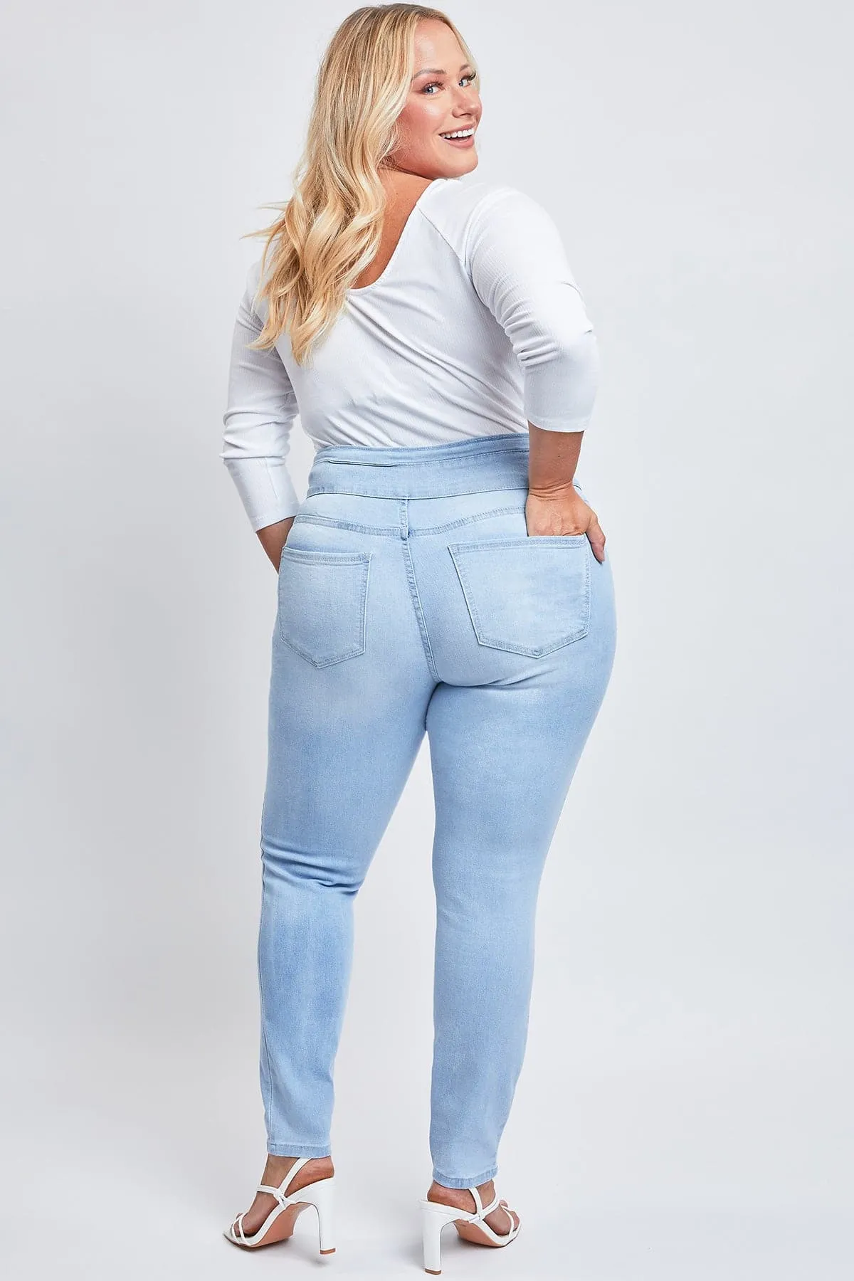 Women's Plus Size Sustainable Stacked Waistband Skinny Jeans