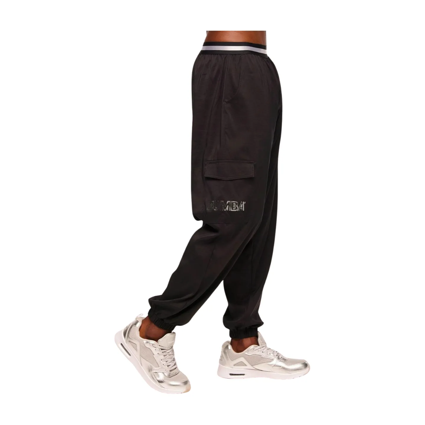 Zumba Runway Parachute Cargo Pants With Elastic Waistband