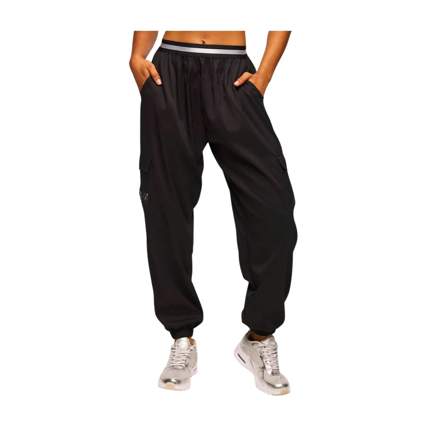 Zumba Runway Parachute Cargo Pants With Elastic Waistband