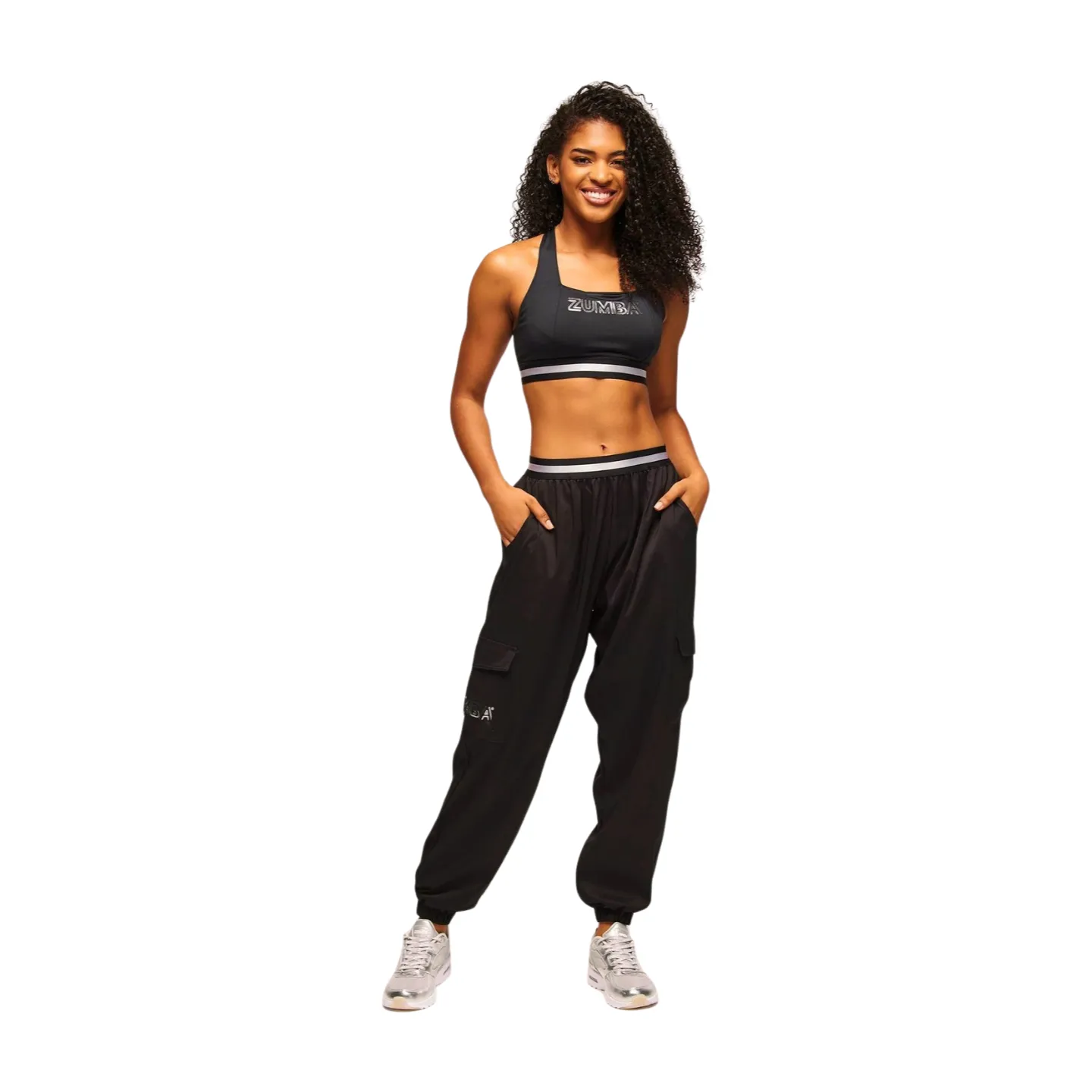 Zumba Runway Parachute Cargo Pants With Elastic Waistband