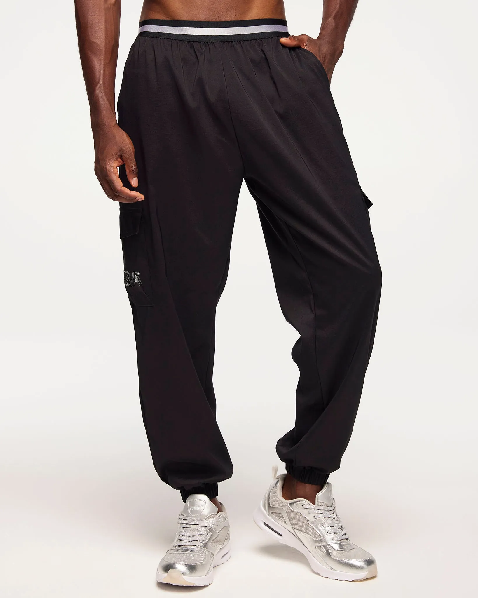 Zumba Runway Parachute Cargo Pants With Elastic Waistband