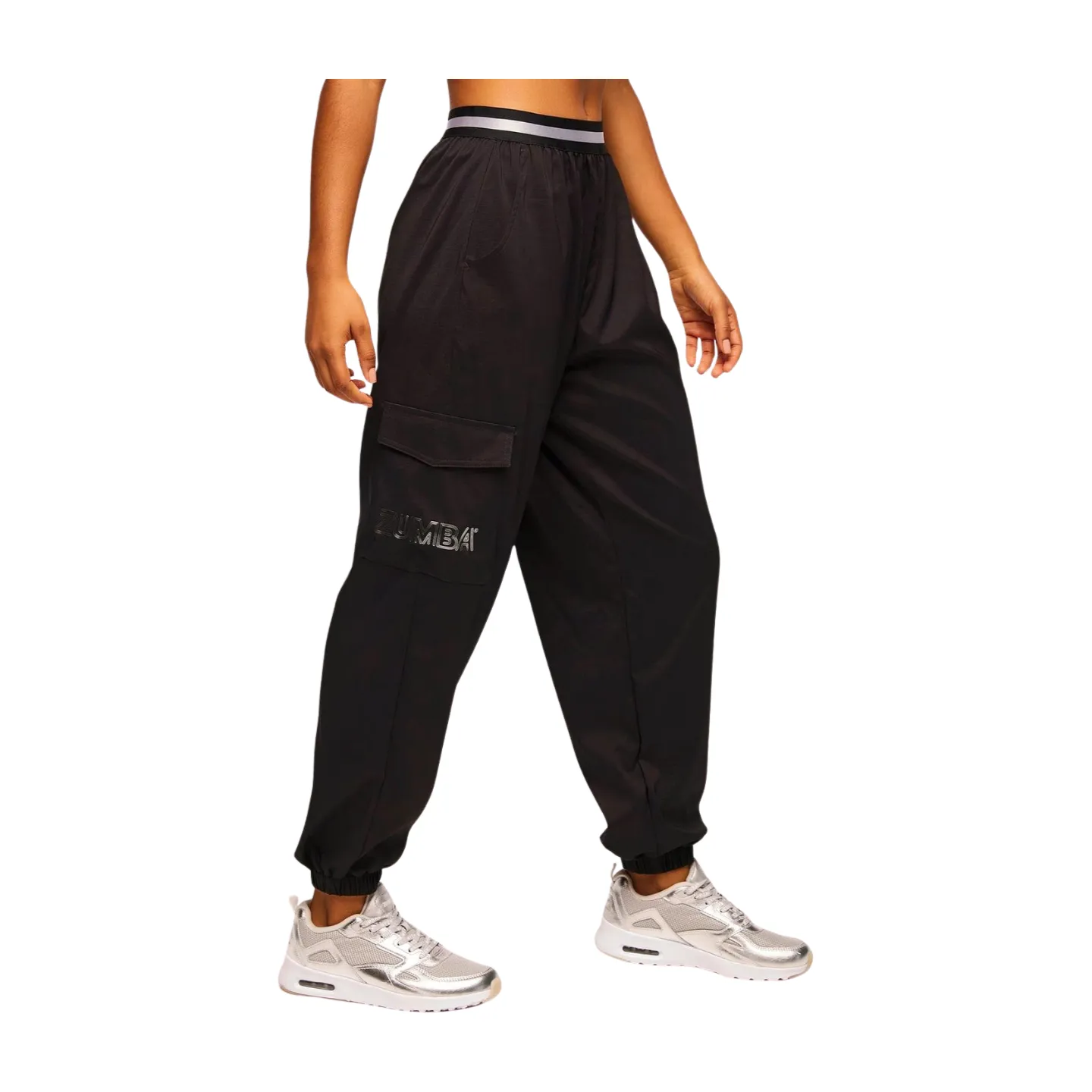 Zumba Runway Parachute Cargo Pants With Elastic Waistband