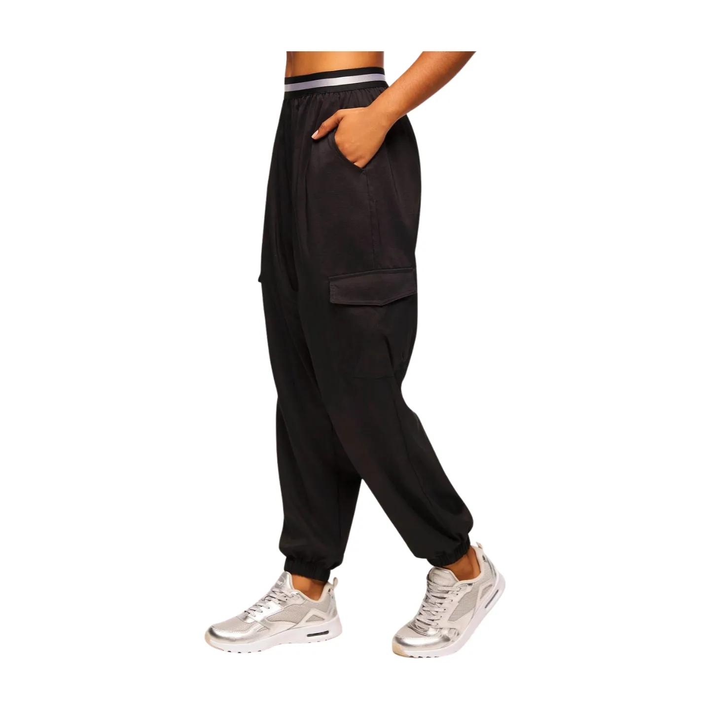 Zumba Runway Parachute Cargo Pants With Elastic Waistband